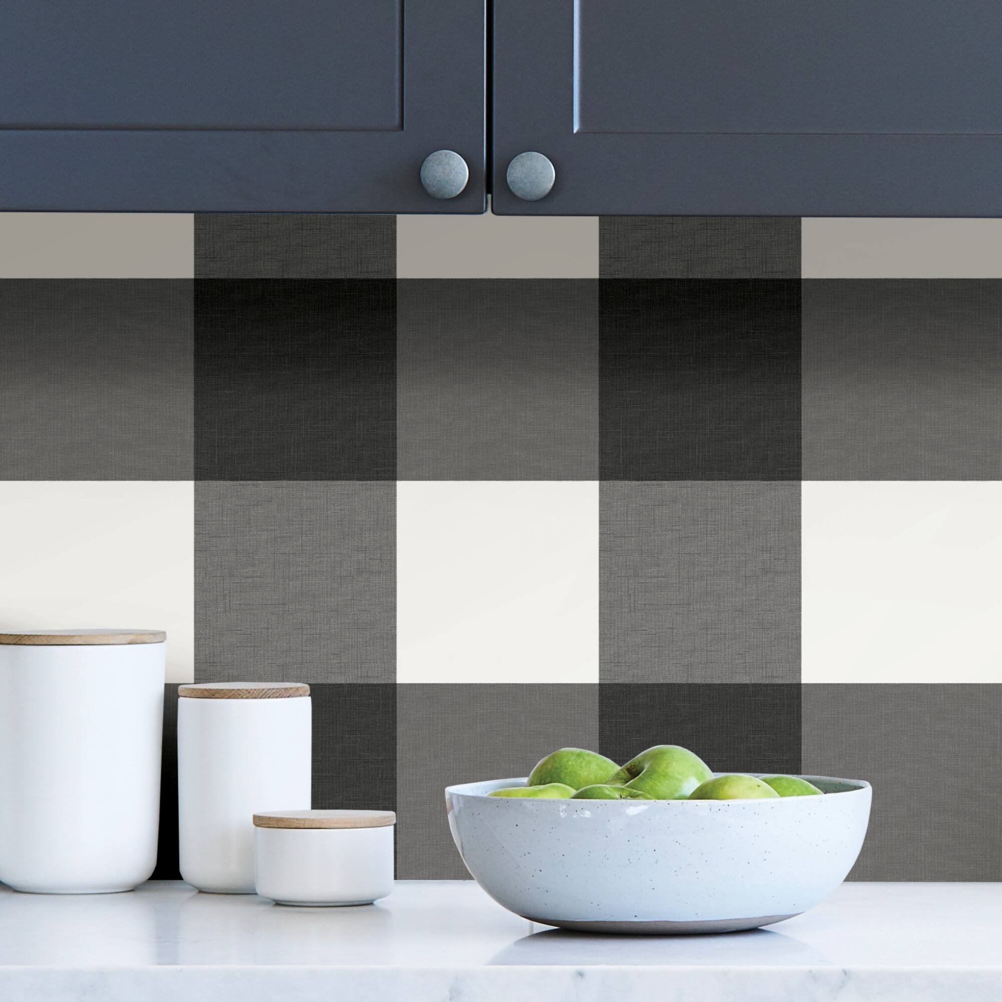 Wallpops Charcoal Farmhouse Plaid Peel & Stick Wallpaper